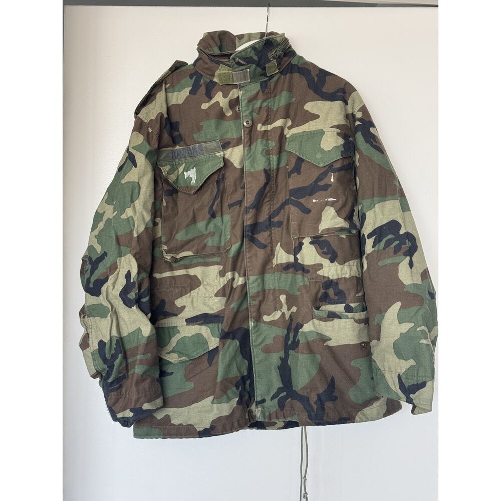 Vtg 1985 M-65 Field Jacket M81 Woodland Camo - Medium Regular - Alpha Industries